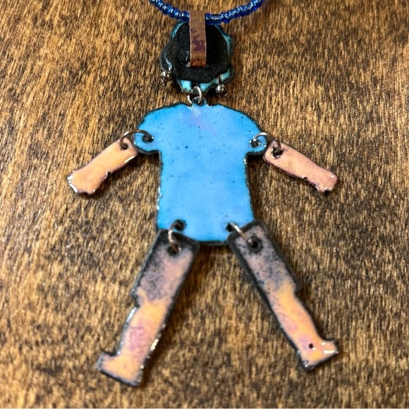 Lola Was Once a Showgirl Old Lady Pendant Necklace Hand Painted - Picture 7 of 12